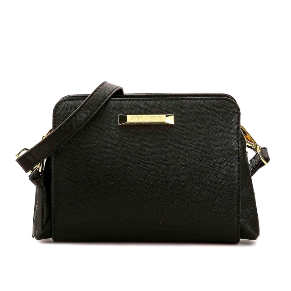 Steve Madden Blannis Black Crossbody Bag Gold Hardware